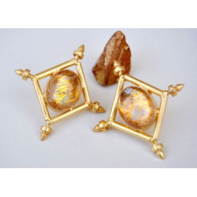 Regalia Rutilated Quartz Stud Earrings